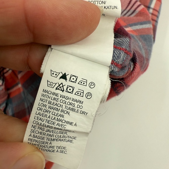 Lucky Brand Top Women XL Red Plaid Pearl Snap Button Up Short Sleeve Western - Picture 8 of 11